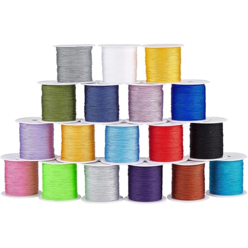 PH PandaHall 360m Nylonschnur, 18 Farben 0.4mm Perlenschnur Armbandschnur Chinesische Knotenschnur für Schmuckherstellung Makramee Freundschaftsarmbänder Weihnachtsschmuck PH PandaHall 360m Nylonschnur, 18 Farben 0.4mm Perlenschnur Armbandschnur Chinesische Knotenschnur für Schmuckherstellung Makramee Freundschaftsarmbänder Weihnachtsschmuck von PH PandaHall