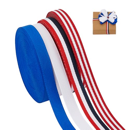 PH PandaHall 36m Patriotisches Farbband, 4 Rollen 10mm gestreiftes Grosgrain-Band Blau Weiß Rot Schwarz Dekoratives Band Amerikanische Flagge Spitze für faschingskostüme karneval kostüm Memorial Day PH PandaHall 36m Patriotisches Farbband, 4 Rollen 10mm gestreiftes Grosgrain-Band Blau Weiß Rot Schwarz Dekoratives Band Amerikanische Flagge Spitze für faschingskostüme karneval kostüm Memorial Day von PH PandaHall