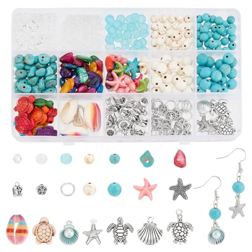 PH PandaHall 371pcs Strand Charms Perlen Türkis Schildkröte Seestern Beads Charms Bunte Perlen Sommer-Ozean-Anhänger für Halskette, Ohrring, Armband, Fußkettchen, Schmuckherstellung PH PandaHall 371pcs Strand Charms Perlen Türkis Schildkröte Seestern Beads Charms Bunte Perlen Sommer-Ozean-Anhänger für Halskette, Ohrring, Armband, Fußkettchen, Schmuckherstellung von PH PandaHall