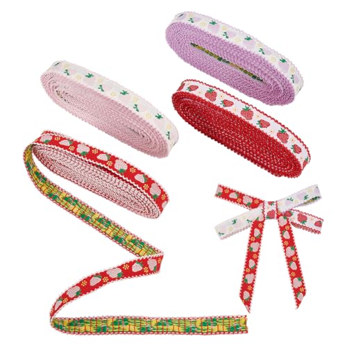 PH PandaHall 4 Farben Erdbeer Band 15mm breite Obst Druck Band Sommer Stoff Bänder Craft Ribbon für faschingskostüme karneval kostüm damen männer DIY Handwerk Geschenk Kuchen Floral Wrapping 18.2m PH PandaHall 4 Farben Erdbeer Band 15mm breite Obst Druck Band Sommer Stoff Bänder Craft Ribbon für faschingskostüme karneval kostüm damen männer DIY Handwerk Geschenk Kuchen Floral Wrapping 18.2m von PH PandaHall