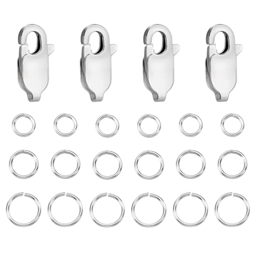 PH PandaHall 4 Stück 925 Karabinerverschlüsse Aus Sterlingsilber Mit 30 Stück 4mm 5mm 6mm Offenen Biegeringen Verschlusshaken Halsketten Armbänder Verbindungsverschluss Zubehör Für Schmuckherstellung PH PandaHall 4 Stück 925 Karabinerverschlüsse Aus Sterlingsilber Mit 30 Stück 4mm 5mm 6mm Offenen Biegeringen Verschlusshaken Halsketten Armbänder Verbindungsverschluss Zubehör Für Schmuckherstellung von PH PandaHall