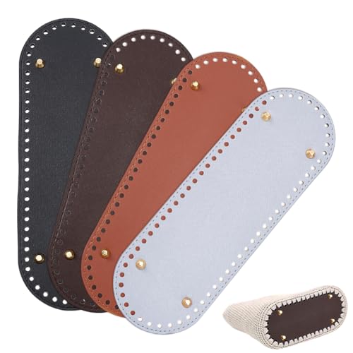 PH PandaHall 4 Stück Ledertaschenboden Zum Häkeln 10x30cm Rechteck Tasche Pad Kissen Basis Shaper Für Handtasche Schulter Taschen Geldbörse Erdton von PH PandaHall
