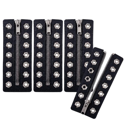 PH PandaHall 4 Stück No Tie Leder Reißverschlusseinsätze Für Stiefel 5.5x14cm Schwarzer Metall Reißverschluss Mit 7 Ösen Für Schnürsenkel Ohne Krawatte Für Erwachsene Reparatur von Schnürsenkeln PH PandaHall 4 Stück No Tie Leder Reißverschlusseinsätze Für Stiefel 5.5x14cm Schwarzer Metall Reißverschluss Mit 7 Ösen Für Schnürsenkel Ohne Krawatte Für Erwachsene Reparatur von Schnürsenkeln von PH PandaHall