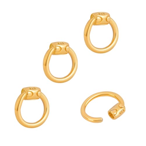 PH PandaHall 4 Stück Sterling Silber Biegeringe 6mm Golden Crimp Biegeringe 18 Gauge O Ring Für DIY Armbänder Halsketten Anhänger Kette Choker PH PandaHall 4 Stück Sterling Silber Biegeringe 6mm Golden Crimp Biegeringe 18 Gauge O Ring Für DIY Armbänder Halsketten Anhänger Kette Choker von PH PandaHall