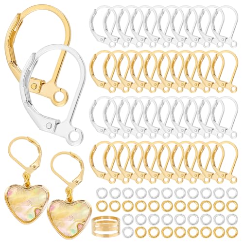 PH PandaHall 40 Stück 24K Gold & 925 Sterling Silber Leverback Französische Ohrringhaken Ohrringhaken Ohrhaken Mit Biegeringen Zur Herstellung von Ohrringen von PH PandaHall