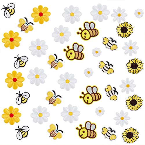 PH PandaHall 40 Stück Aufnäher zum Aufbügeln, Blumen-Bienen-Aufnäher, zart, bestickte Applikationen für DIY-Dekoration, T-Shirt, Rucksack, Hoodies, Schuhe, Jeans-Reparatur, 0.8 ~ 3.9x08 ~ 5.1 cm PH PandaHall 40 Stück Aufnäher zum Aufbügeln, Blumen-Bienen-Aufnäher, zart, bestickte Applikationen für DIY-Dekoration, T-Shirt, Rucksack, Hoodies, Schuhe, Jeans-Reparatur, 0.8 ~ 3.9x08 ~ 5.1 cm von PH PandaHall