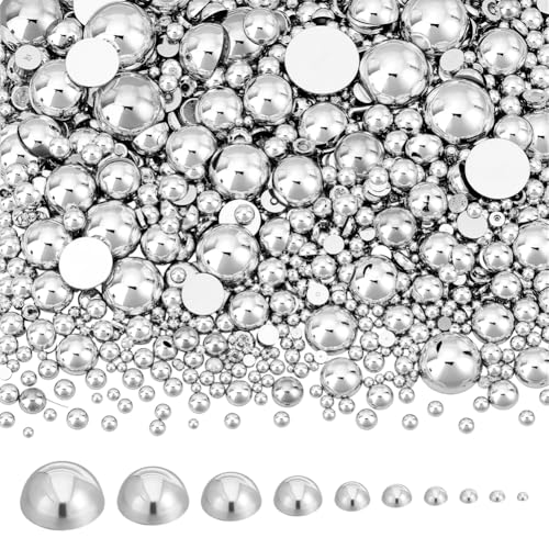 PH PandaHall 4040 Stück 10 Größen Halbrunde Perlen Flatback Perlen 2~14mm ABS Kunststoff Cabochons Für Nagel Gesicht Basteln Schuhe DIY Edelsteinschmuck Platin Farbe PH PandaHall 4040 Stück 10 Größen Halbrunde Perlen Flatback Perlen 2~14mm ABS Kunststoff Cabochons Für Nagel Gesicht Basteln Schuhe DIY Edelsteinschmuck Platin Farbe von PH PandaHall