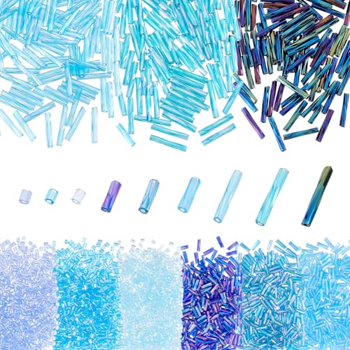 PH PandaHall 4200 Stück 3 Größen Blaue Serie Glasperlen Röhrenperlen Lange Röhrenperlen Rocailles Perlen Für Halsketten Armbänder Ohrringe Schmuckherstellung 2~12mm PH PandaHall 4200 Stück 3 Größen Blaue Serie Glasperlen Röhrenperlen Lange Röhrenperlen Rocailles Perlen Für Halsketten Armbänder Ohrringe Schmuckherstellung 2~12mm von PH PandaHall