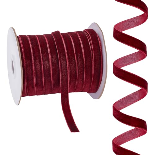 PH PandaHall 45,7 m rotes Samtband Einseitiges Satinband 10 mm breite Geschenkbänder Vintage-Bastelbänder für Blumensträuße, Hochzeiten, Weihnachtsfeiern, Dekorationen, Bastelarbeiten PH PandaHall 45,7 m rotes Samtband Einseitiges Satinband 10 mm breite Geschenkbänder Vintage-Bastelbänder für Blumensträuße, Hochzeiten, Weihnachtsfeiern, Dekorationen, Bastelarbeiten von PH PandaHall