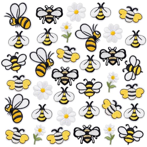 PH PandaHall 45 Stück Patches Zum Aufbügeln Mit Bienenmotiv Und Blumenmotiv 7 Stile Niedliche Cartoon Stickerei Applikationen Aufnäher Aufnäher Dekorativ Für Kleidung Hut PH PandaHall 45 Stück Patches Zum Aufbügeln Mit Bienenmotiv Und Blumenmotiv 7 Stile Niedliche Cartoon Stickerei Applikationen Aufnäher Aufnäher Dekorativ Für Kleidung Hut von PH PandaHall