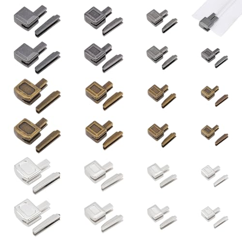 PH PandaHall 48 Sets Metall-Reißverschlussriegel, Schieberhalter #3#5#8#10, Reißverschluss-Reparatur-Stopper, 3-farbige Reißverschlüsse, Ersatz-Set, Reißverschlüsse unten mit Einsteckstift für PH PandaHall 48 Sets Metall-Reißverschlussriegel, Schieberhalter #3#5#8#10, Reißverschluss-Reparatur-Stopper, 3-farbige Reißverschlüsse, Ersatz-Set, Reißverschlüsse unten mit Einsteckstift für von PH PandaHall