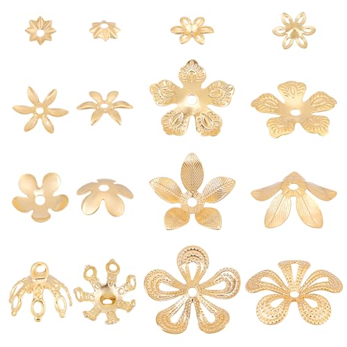 PH PandaHall 48 Stück 8 Stile Messing Blumen Endkappen 24 Karat Vergoldet Hohle Blumen Perlenkappen Metallperlenkappen Für Ohrringe Armbänder Schmuck DIY Basteln 5 16 mm PH PandaHall 48 Stück 8 Stile Messing Blumen Endkappen 24 Karat Vergoldet Hohle Blumen Perlenkappen Metallperlenkappen Für Ohrringe Armbänder Schmuck DIY Basteln 5 16 mm von PH PandaHall
