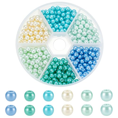 PH PandaHall 480 Stück 6 Farben Perlen Blau Grün Serie Glasperlen 4mm Satinperlen Bastelperlen Abstandshalter Für Schmuckherstellung Mit Sommer/Ozean Motiven PH PandaHall 480 Stück 6 Farben Perlen Blau Grün Serie Glasperlen 4mm Satinperlen Bastelperlen Abstandshalter Für Schmuckherstellung Mit Sommer/Ozean Motiven von PH PandaHall