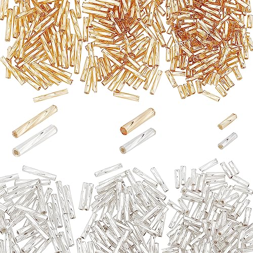 PH PandaHall 480 Stück gedrehte Stiftperlen, metallische Stiftperlen, 6/9/12 mm, Glas, lange Röhre, Rocailles, lose Abstandshalter Perlen mit 6 Behälterflaschen für Ohrringe, Armbänder, Halsketten, PH PandaHall 480 Stück gedrehte Stiftperlen, metallische Stiftperlen, 6/9/12 mm, Glas, lange Röhre, Rocailles, lose Abstandshalter Perlen mit 6 Behälterflaschen für Ohrringe, Armbänder, Halsketten, von PH PandaHall
