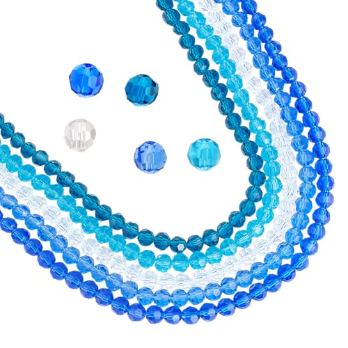 PH PandaHall 480PCS Blau Kristall Perlen, 6mm Bastelperlen Blau Facettierte Glasperle Rondelle Abstandshalter Perlen für Boho Armbänder, Halsketten, Tasche, Blumenhandwerk DIY Schmuck machen, 5 Farben PH PandaHall 480PCS Blau Kristall Perlen, 6mm Bastelperlen Blau Facettierte Glasperle Rondelle Abstandshalter Perlen für Boho Armbänder, Halsketten, Tasche, Blumenhandwerk DIY Schmuck machen, 5 Farben von PH PandaHall