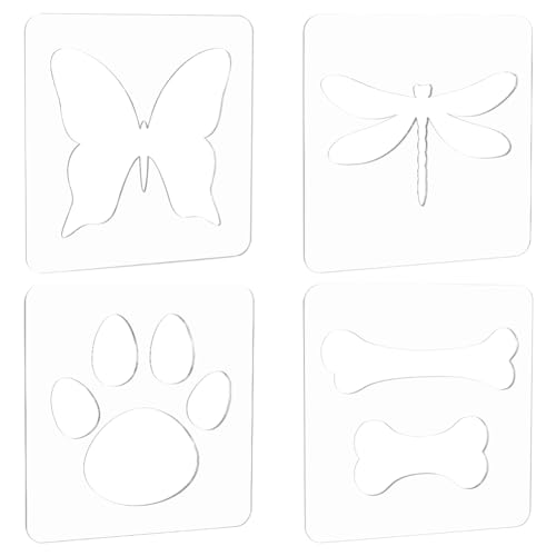 PH PandaHall 4PCS Quilting Lineal und Schablonen, Hund Pawa Acryl Quilting Schablonen Bones Libelle Schmetterling Vorlage für einen einfachen Mäander und ein tolles sekundäres Quilting-Design PH PandaHall 4PCS Quilting Lineal und Schablonen, Hund Pawa Acryl Quilting Schablonen Bones Libelle Schmetterling Vorlage für einen einfachen Mäander und ein tolles sekundäres Quilting-Design von PH PandaHall