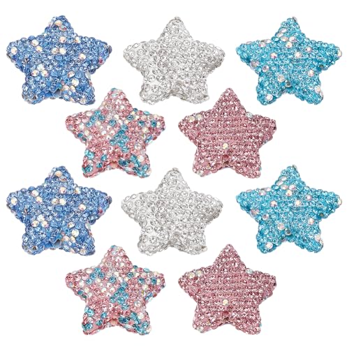 PH PandaHall 5 Farben Stern Strass Perlen 10pcs Polymer Clay Pave Disco Ball Perlen Glitzernde Kristall-Ton-Perle Star Diamond Spacer Perlen für Schmuck machen Weihnachten Dekoration, 27x28x10.5mm PH PandaHall 5 Farben Stern Strass Perlen 10pcs Polymer Clay Pave Disco Ball Perlen Glitzernde Kristall-Ton-Perle Star Diamond Spacer Perlen für Schmuck machen Weihnachten Dekoration, 27x28x10.5mm von PH PandaHall