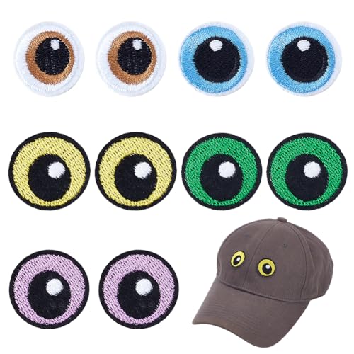 PH PandaHall 5 Paar Aufnäher zum Aufbügeln, Cartoon-Augen, zum Aufbügeln oder Aufnähen, bestickte Applikationen, dekorative Patches für Kleidung, Jeans, Jacken, Rucksäcke, Hüte PH PandaHall 5 Paar Aufnäher zum Aufbügeln, Cartoon-Augen, zum Aufbügeln oder Aufnähen, bestickte Applikationen, dekorative Patches für Kleidung, Jeans, Jacken, Rucksäcke, Hüte von PH PandaHall