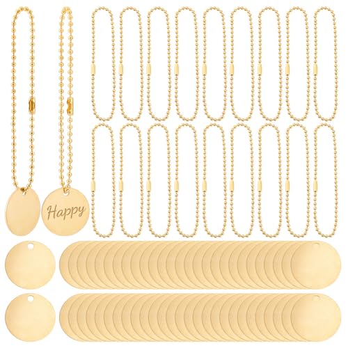 PH PandaHall 50 Stück 1 Zoll Runde Messinganhänger Mit 50 Stück 2.4mm Kugelketten Goldener Stanzrohling Mit Loch Für Haustiere Pflanzen Türen Schlüssel Pflanzen PH PandaHall 50 Stück 1 Zoll Runde Messinganhänger Mit 50 Stück 2.4mm Kugelketten Goldener Stanzrohling Mit Loch Für Haustiere Pflanzen Türen Schlüssel Pflanzen von PH PandaHall
