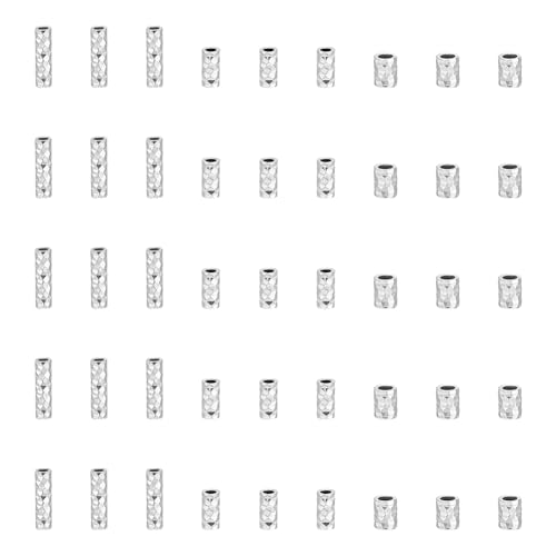 PH PandaHall 50 Stück 925 Quetschperlen Aus Sterlingsilber Röhrenperlen Abstandsperlen 3 Größen Schmuck Quetschperlen Für Die Herstellung von DIY Halsketten Und Armbändern von PH PandaHall