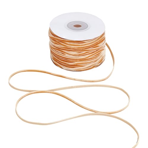 PH PandaHall 50 Yards 1/8 Zoll (3mm) Samtband Brown Vintage Band Einseitig Schmal Für Haarschleifen Geschenkverpackungen Weihnachten von PH PandaHall