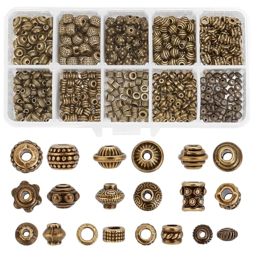 PH PandaHall 500 Stück 10 Stile Metall Abstandsperlen Tibetische Antike Perlen Schmuck Abstandshalter Perlen Legierung Lose Perlen Für Armband Halskette Schmuckherstellung DIY Handwerk Antik Bronze PH PandaHall 500 Stück 10 Stile Metall Abstandsperlen Tibetische Antike Perlen Schmuck Abstandshalter Perlen Legierung Lose Perlen Für Armband Halskette Schmuckherstellung DIY Handwerk Antik Bronze von PH PandaHall