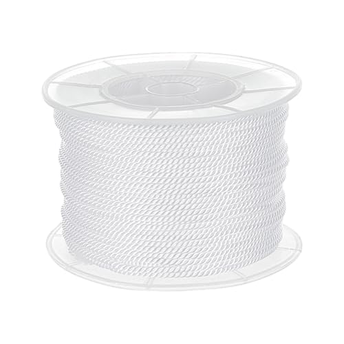 PH PandaHall 50m gedrehte Satin Nylon Schnur, 1.6mm 3-Ply Weiß gedrehte Schnur Trim Ehrenkordel Seidenschnüre Dekorative Kordel für Kunsthandwerk Vorhang Krawatte Home Decor Graduation Kordeln von PH PandaHall