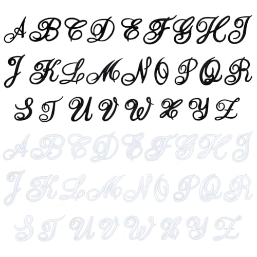 PH PandaHall 52 Stück AZ Buchstabenaufnäher Zum Aufbügeln Alphabet Buchstabenaufnäher Aufnäher Mit Buchstaben Stickerei Schwarz/Weiß Für Kleidung Hüte Und Rucksäcke. PH PandaHall 52 Stück AZ Buchstabenaufnäher Zum Aufbügeln Alphabet Buchstabenaufnäher Aufnäher Mit Buchstaben Stickerei Schwarz/Weiß Für Kleidung Hüte Und Rucksäcke. von PH PandaHall