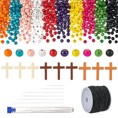 PH PandaHall 54 Set Kreuz Halsketten Bastelset 3 Farben 4.4x3cm Holzkreuz Charms Kreuzanhänger Kreuzkette Mit Bunten Perlen Zur Schmuckherstellung PH PandaHall 54 Set Kreuz Halsketten Bastelset 3 Farben 4.4x3cm Holzkreuz Charms Kreuzanhänger Kreuzkette Mit Bunten Perlen Zur Schmuckherstellung von PH PandaHall