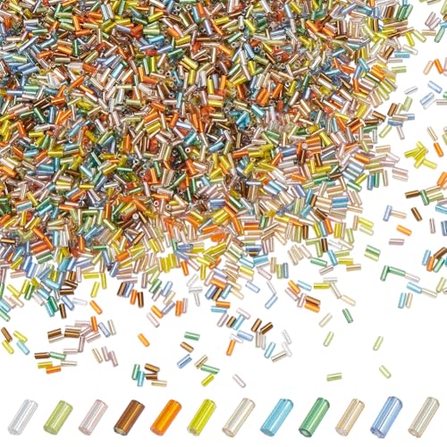 PH PandaHall 5400 Stück Glasperlen In 12 Farben 4mm Bugle Beads Röhrenperlen Mini Abstandsperlen Bastelperlen Zur Schmuckherstellung DIY Basteln Heimdekorationen Loch: 1mm PH PandaHall 5400 Stück Glasperlen In 12 Farben 4mm Bugle Beads Röhrenperlen Mini Abstandsperlen Bastelperlen Zur Schmuckherstellung DIY Basteln Heimdekorationen Loch: 1mm von PH PandaHall