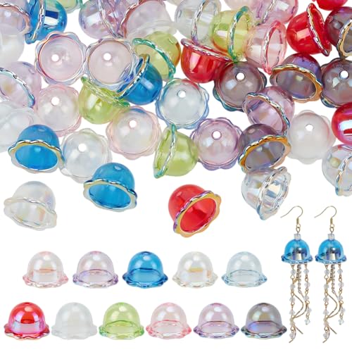PH PandaHall 55 Stück Acryl Trompetenblumen Perlenkappen 11 Farben Florale Qualle Lose Perlen Klarer Glockenglockenblumen Abstandshalter für DIY Glockenspiele Handyketten Anhänger Schmuckherstellung PH PandaHall 55 Stück Acryl Trompetenblumen Perlenkappen 11 Farben Florale Qualle Lose Perlen Klarer Glockenglockenblumen Abstandshalter für DIY Glockenspiele Handyketten Anhänger Schmuckherstellung von PH PandaHall