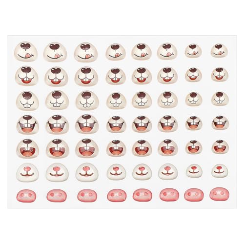 PH PandaHall 56pcs Cartoon Mund/Nase Aufkleber 3D Selbstklebende Nasen Mund Aufkleber Abziehbild Hase Schwein Nase Aufkleber für DIY Kunsthandwerk Tiere häkeln 7-10x8-11mm PH PandaHall 56pcs Cartoon Mund/Nase Aufkleber 3D Selbstklebende Nasen Mund Aufkleber Abziehbild Hase Schwein Nase Aufkleber für DIY Kunsthandwerk Tiere häkeln 7-10x8-11mm von PH PandaHall