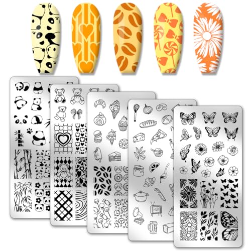 PH PandaHall 5pcs Chinese Style Nail Stamping Plates, Panda Asian Motifs Nail Stamper Food Desert Butterfly Nail Art Stencils Stainless Steel Nail Image Platesfür Nail Art Design Maniküre Salon PH PandaHall 5pcs Chinese Style Nail Stamping Plates, Panda Asian Motifs Nail Stamper Food Desert Butterfly Nail Art Stencils Stainless Steel Nail Image Platesfür Nail Art Design Maniküre Salon von PH PandaHall