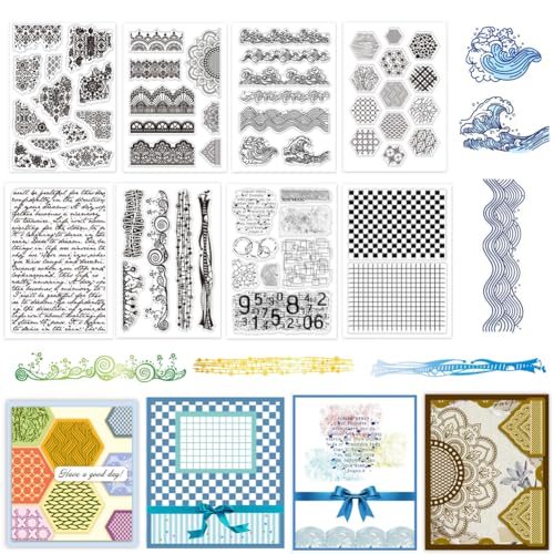 PH PandaHall 6 Blatt Kunstmalerei Hintergrund Stempel Transparenter Stempel Dekorative Clear Stamps Bastelstempel Für Die Kartengestaltung Scrapbooking Stempel PH PandaHall 6 Blatt Kunstmalerei Hintergrund Stempel Transparenter Stempel Dekorative Clear Stamps Bastelstempel Für Die Kartengestaltung Scrapbooking Stempel von PH PandaHall