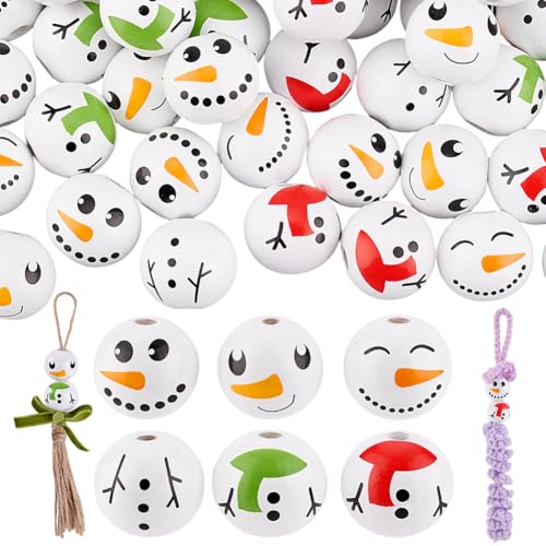 PH PandaHall 6 Stile, 20 mm große Weihnachtsperlen, Schneemann-Perlen, 60 Stück, 4,5 mm großes Loch, Marame-Perlen für Girlande, Schmuckherstellung, Weihnachten, Perlenprojekte, DIY, Basteln PH PandaHall 6 Stile, 20 mm große Weihnachtsperlen, Schneemann-Perlen, 60 Stück, 4,5 mm großes Loch, Marame-Perlen für Girlande, Schmuckherstellung, Weihnachten, Perlenprojekte, DIY, Basteln von PH PandaHall