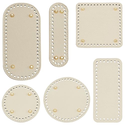 PH PandaHall 6 Stück 6 Stile Hellgoldenes Leder Taschenboden Stricktaschen Kissen Rund Quadratisch Oval Häkel Taschenboden DIY Taschenbodenkissen Für Tragetaschen Handtaschen Schultertaschen PH PandaHall 6 Stück 6 Stile Hellgoldenes Leder Taschenboden Stricktaschen Kissen Rund Quadratisch Oval Häkel Taschenboden DIY Taschenbodenkissen Für Tragetaschen Handtaschen Schultertaschen von PH PandaHall