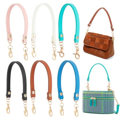 PH PandaHall 6 Stück Kurzer Leder Handtaschengriff Ersatz Handtaschenriemen Handtaschengriff Geldbörsen Crossbody Verlängerung Mit Hellgoldenen Drehverschlüssen Für Handgefertigte Taschen von PH PandaHall