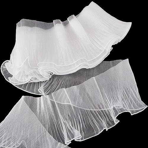 PH PandaHall 6.4 m Nähen von Spitzenbesatzstoffen Rüschen Plissee Chiffon Besatz Retro Organza Tüll Stoffband Für DIY Hochzeitskleid Make Up Show Kostüm Vorhang Tischdecke Heimdekoration Weiß PH PandaHall 6.4 m Nähen von Spitzenbesatzstoffen Rüschen Plissee Chiffon Besatz Retro Organza Tüll Stoffband Für DIY Hochzeitskleid Make Up Show Kostüm Vorhang Tischdecke Heimdekoration Weiß von PH PandaHall