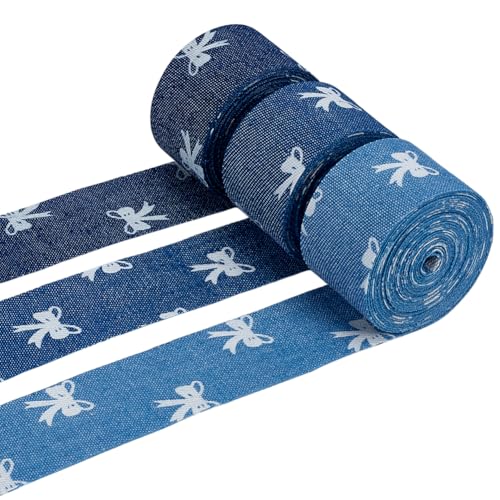 PH PandaHall 6.8m 3 Farben Blauer Schleifenband 25mm Jeans Stil Band Polyesterstoff Bänder Dekoratives Bastelband für Hochzeitsbüschel Party Weihnachten Haarschmuck Nähen Kleidung Geschenkverpackung PH PandaHall 6.8m 3 Farben Blauer Schleifenband 25mm Jeans Stil Band Polyesterstoff Bänder Dekoratives Bastelband für Hochzeitsbüschel Party Weihnachten Haarschmuck Nähen Kleidung Geschenkverpackung von PH PandaHall