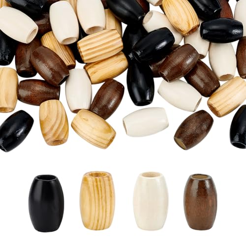 PH PandaHall 60 Stück 4 Farben Holzperlen Mit Großen Löchern 30x20mm Holzröhrenperlen Makramee Perlen Für Armbänder Haarschmuck Bohrung: 8.5~10.5mm PH PandaHall 60 Stück 4 Farben Holzperlen Mit Großen Löchern 30x20mm Holzröhrenperlen Makramee Perlen Für Armbänder Haarschmuck Bohrung: 8.5~10.5mm von PH PandaHall