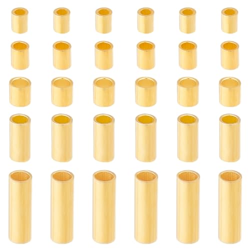 PH PandaHall 60 Stück 925 runde Röhrenperlen Aus Sterlingsilber 1.7/2/4/6mm Lange Quetschperlen Klemmende Abstandsperlen Für Die Herstellung von DIY Schmuck Halsketten Und Armbändern von PH PandaHall