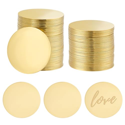 PH PandaHall 60 Stück Messinganhänger zum Stempeln, 20 mm, Metall-Stempelrohlinge, 24 Gauge, Kreisschilder, runde Etiketten, goldene massive Blanko-Münzen, Stempelscheiben für Ohrringe, Anhänger PH PandaHall 60 Stück Messinganhänger zum Stempeln, 20 mm, Metall-Stempelrohlinge, 24 Gauge, Kreisschilder, runde Etiketten, goldene massive Blanko-Münzen, Stempelscheiben für Ohrringe, Anhänger von PH PandaHall