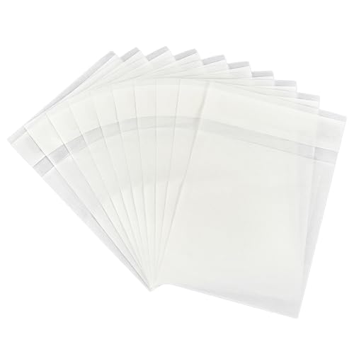 PH PandaHall 60 Stück Selbstverschließende Pergaminbeutel Flache Pergaminbeutel Aus Wachspapier Weiße Selbstklebende Papiertüte Für Snacks Kekse Nüsse Süßigkeiten Perlen 12x8.3cm von PH PandaHall