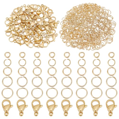 PH PandaHall 600 Stück 24K Vergoldete Offene Biegeringe Mit 60 Stück Karabinerverschlüssen O Ringe Aus Edelstahl Schmuckverschlüsse Armbandverschlüsse PH PandaHall 600 Stück 24K Vergoldete Offene Biegeringe Mit 60 Stück Karabinerverschlüssen O Ringe Aus Edelstahl Schmuckverschlüsse Armbandverschlüsse von PH PandaHall