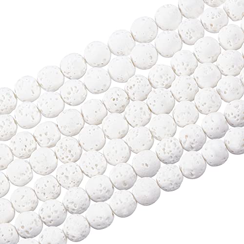 PH PandaHall 610 Stück 6 mm natürliche Lava-Perlen, gefärbt, weiße Lava-Stein-Perlen, Chakra-Perlen, runde lose Perlen, Lava-Perlen, weiße Edelsteinperlen, Bulk-Lava-Perlen für die Schmuckherstellung PH PandaHall 610 Stück 6 mm natürliche Lava-Perlen, gefärbt, weiße Lava-Stein-Perlen, Chakra-Perlen, runde lose Perlen, Lava-Perlen, weiße Edelsteinperlen, Bulk-Lava-Perlen für die Schmuckherstellung von PH PandaHall