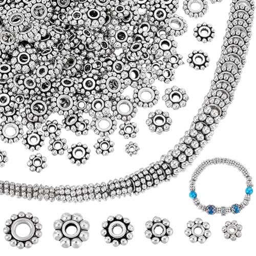 PH PandaHall 660 Stück Abstandshalter Perlen Blume Perlen Armband Abstandshalter tibetischen Stil Metallperlen Gänseblümchen Perlen für Freundschaftsarmband Halskette Schmuckherstellung DIY Handwerk PH PandaHall 660 Stück Abstandshalter Perlen Blume Perlen Armband Abstandshalter tibetischen Stil Metallperlen Gänseblümchen Perlen für Freundschaftsarmband Halskette Schmuckherstellung DIY Handwerk von PH PandaHall