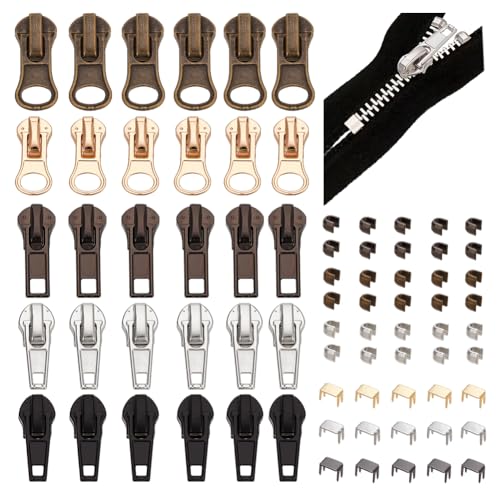 PH PandaHall 66pcs Reißverschluss-Reparatur-Set, 5 Styles Zipper Pull #5 Zipper Slider Ersatz Zipper Zinklegierung Zipper Bottom Stop für Tasche Jacke Zelt Kleidung Handtasche DIY Nähen Ersatz PH PandaHall 66pcs Reißverschluss-Reparatur-Set, 5 Styles Zipper Pull #5 Zipper Slider Ersatz Zipper Zinklegierung Zipper Bottom Stop für Tasche Jacke Zelt Kleidung Handtasche DIY Nähen Ersatz von PH PandaHall