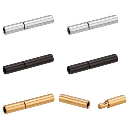 PH PandaHall 6PCS 3 Farben Bajonettverschlüsse aus Edelstahl Column Push Clasps Tube Hook Clasps Round Cord Buckle Mating Connectors für Schmuckherstellung DIY Armband PH PandaHall 6PCS 3 Farben Bajonettverschlüsse aus Edelstahl Column Push Clasps Tube Hook Clasps Round Cord Buckle Mating Connectors für Schmuckherstellung DIY Armband von PH PandaHall