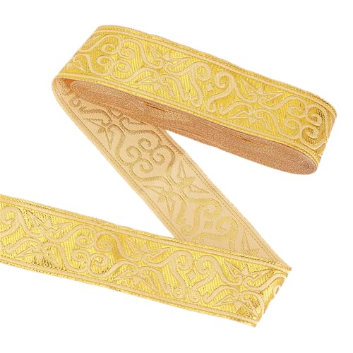 PH PandaHall 7,3 m Gold Jacquard Band Gewebte Trimmung Webbing Ethnic Floral Ribbon Vintage bestickt Jacquard Craft Farbband für Kleidung Nähen Dekorationen DIY Geschenkverpackungen 3,4 cm PH PandaHall 7,3 m Gold Jacquard Band Gewebte Trimmung Webbing Ethnic Floral Ribbon Vintage bestickt Jacquard Craft Farbband für Kleidung Nähen Dekorationen DIY Geschenkverpackungen 3,4 cm von PH PandaHall