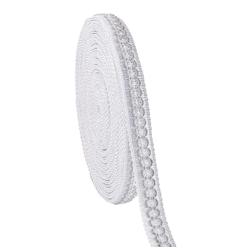 PH PandaHall 7/8 Zoll (21mm) Zopfband Zum Nähen 12 Yards Stoff Gimp Braid Trim Weiß Fringe Borten Für Polsterung Kostüm DIY Handwerk Schmuck von PH PandaHall